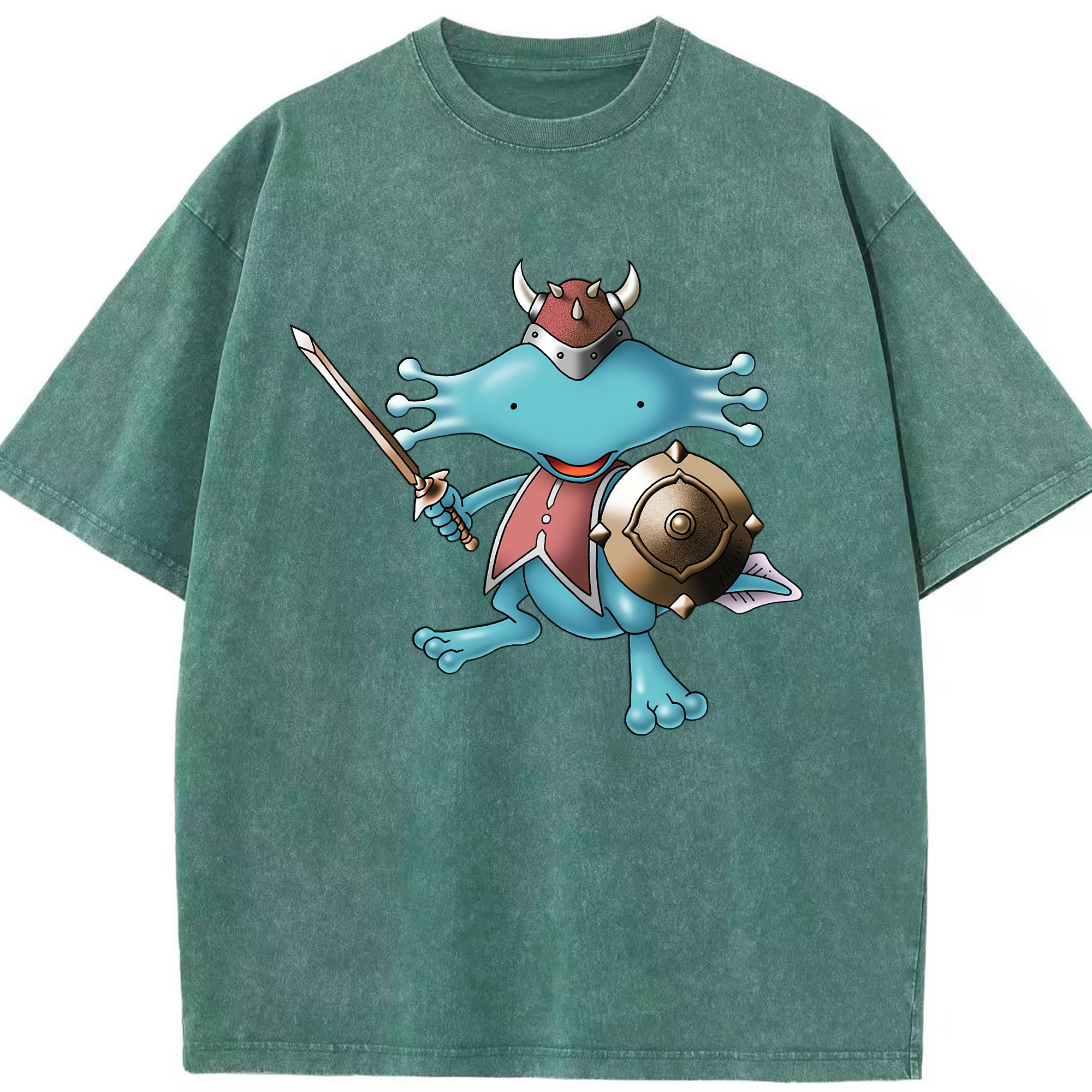 （画像用） ドラゴンクエスト Doragon Kuesuto Dragon Quest 綿100% ヴィンテージ風 半袖Tシャツ（フロントプリント）